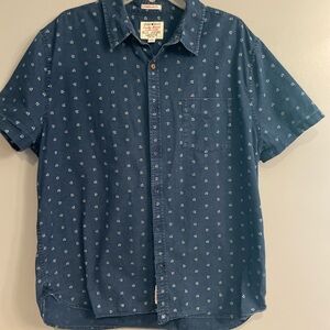 Lucky Brand True Indigo California Fit Men's Blue Patterned Cotton Shirt